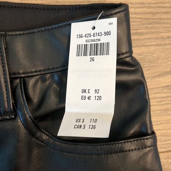 Abercrombie & Fitch Women's Black Vegan Leather 90s Straight Pant - Picture 9 of 9